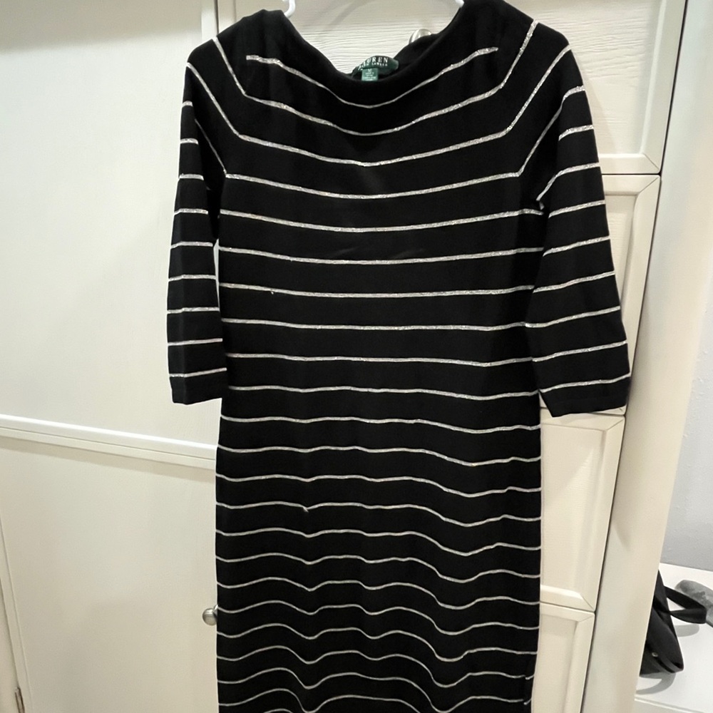 Ralph Lauren Black and White Striped Dress
